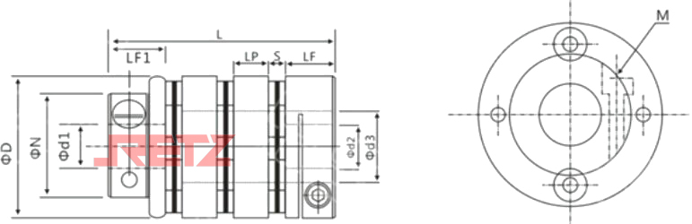 进口单台阶夹紧式三单膜片联轴器(铝合金)3.jpg