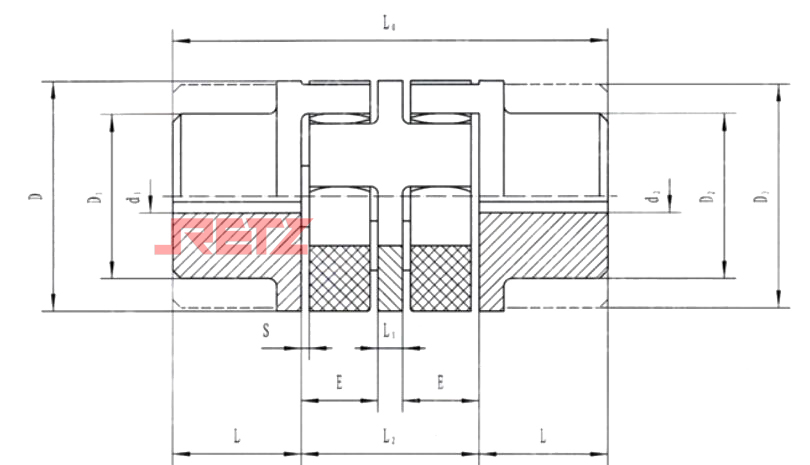 进口双弹性体星形联轴器结构图.jpg