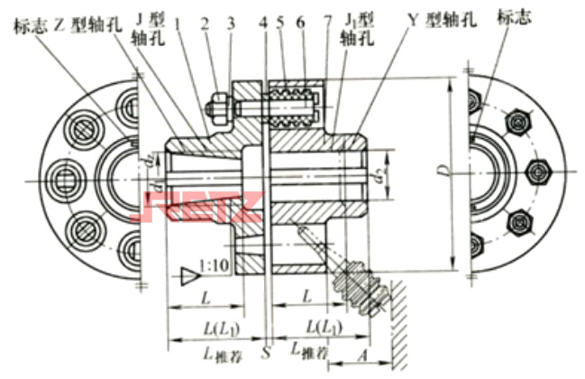 进口柱销弹性套联轴器结构图.jpg