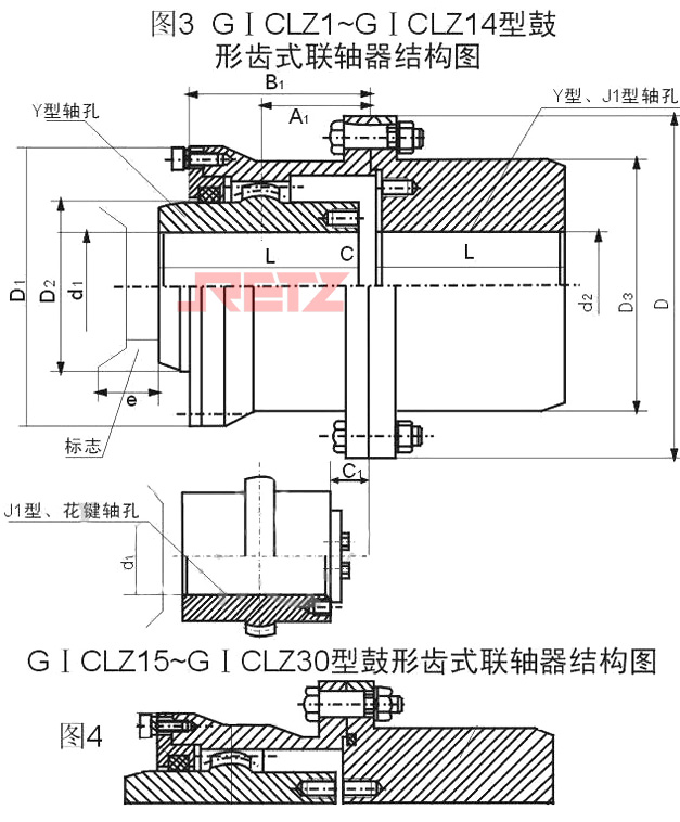 进口接中间轴型鼓形齿式联轴器(GICLZ)结构图.jpg