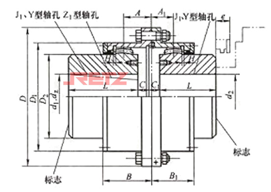 进口齿式联轴器(GCLD)结构图.jpg