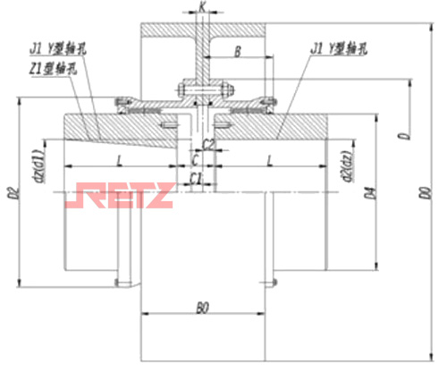 进口带制动轮鼓形齿式联轴器(WGZ)结构图.jpg