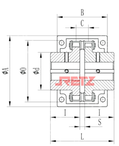 进口滚子链联轴器(KC）结构图.jpg
